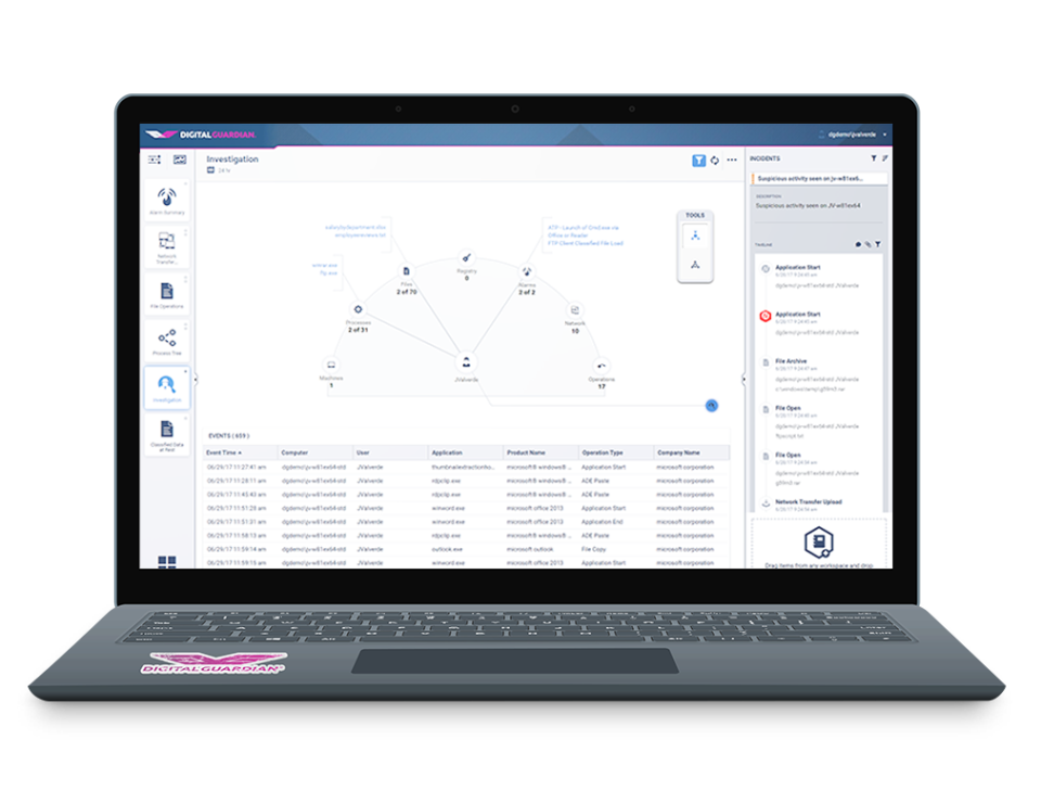 screenshot of Fortra's Digital Guardian